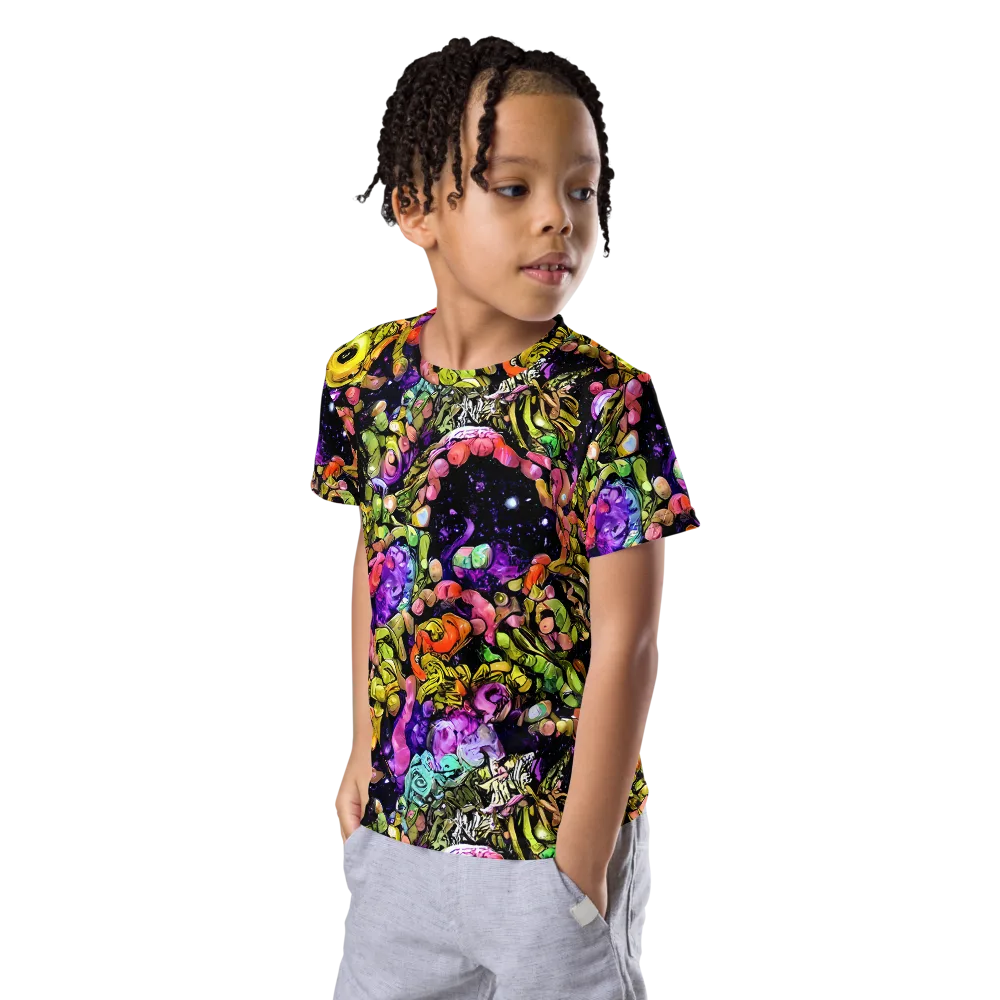 Stardust Riot on Kids Crew Neck T-Shirt — Left Front