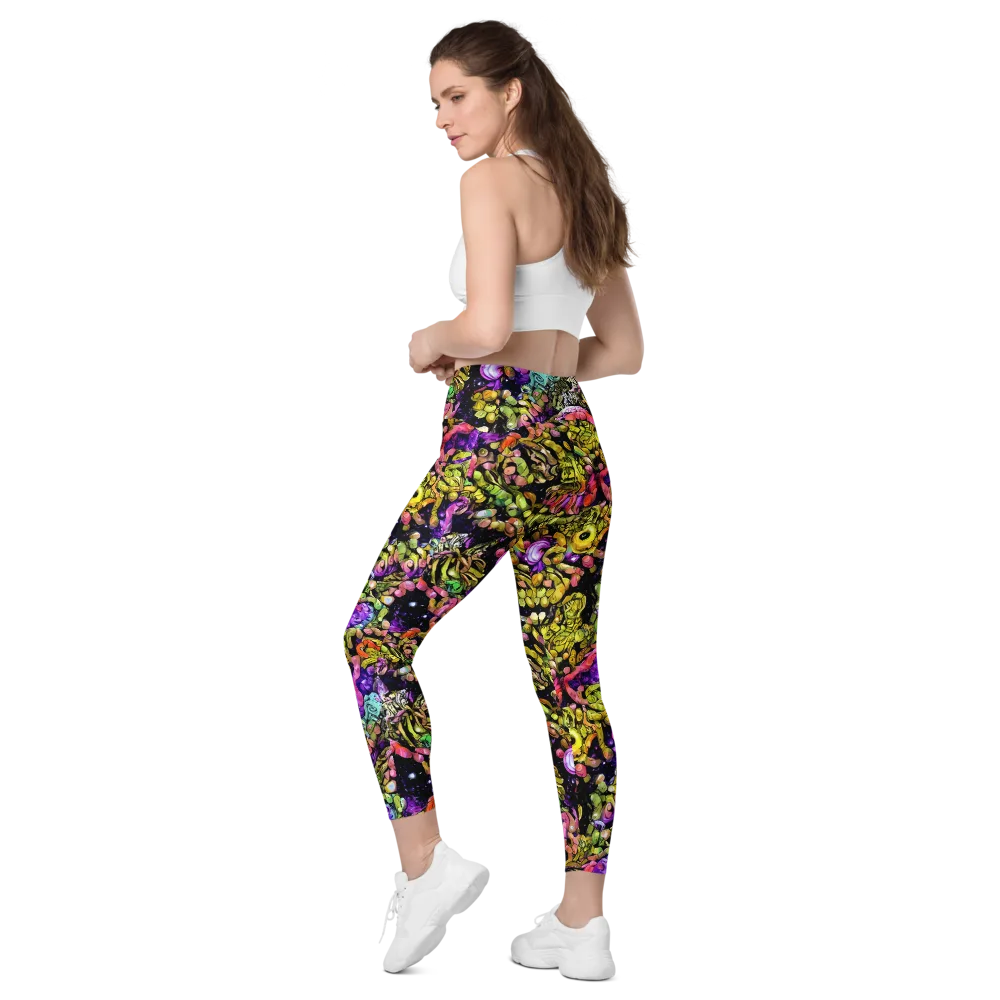 Stardust Riot on Leggings with Pockets — Left Back
