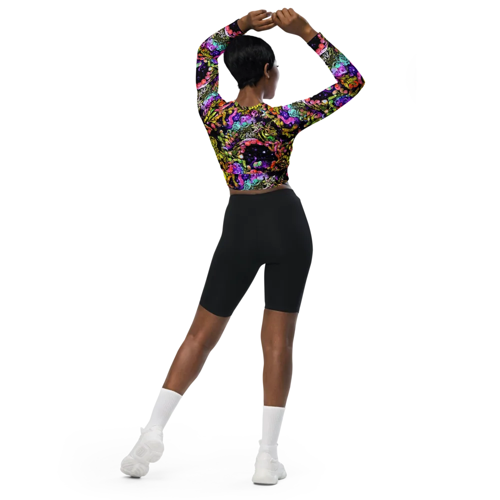 Stardust Riot on Long Sleeve Crop Top — Back