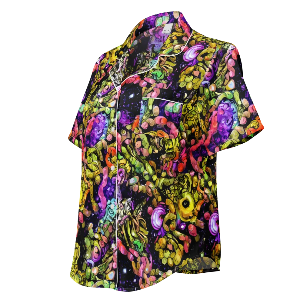 Stardust Riot on Women's Short Sleeve Pajama Top — Left Front