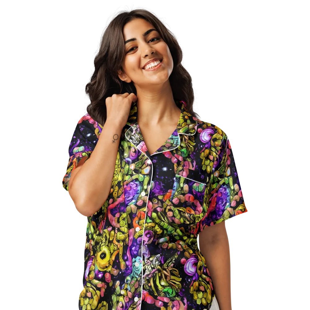 Stardust Riot on Women's Short Sleeve Pajama Top — Front