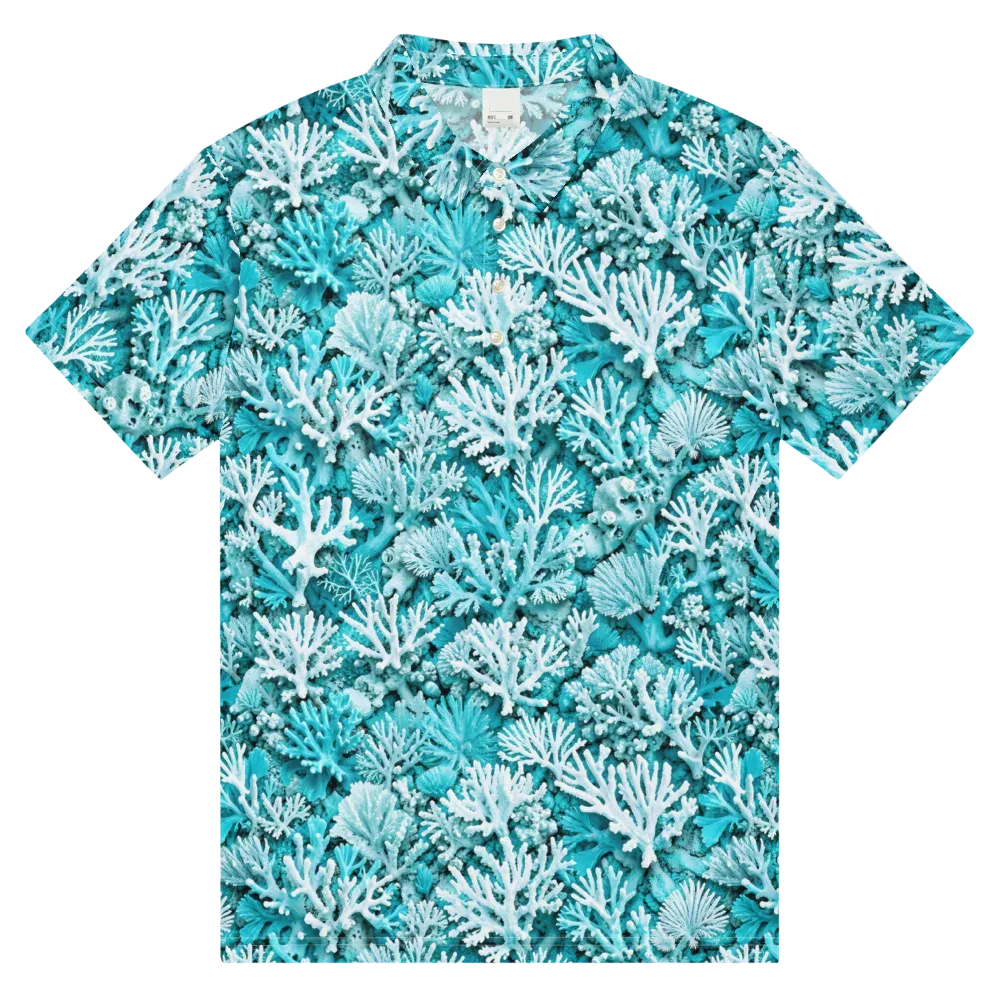 Aqua Garden on Men's Slim Fit Polo Shirt — Front