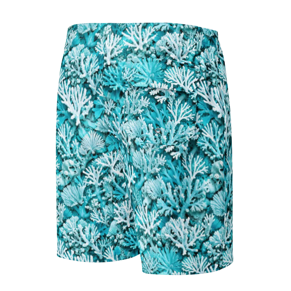 Aqua Garden on Men's Board Shorts — Back