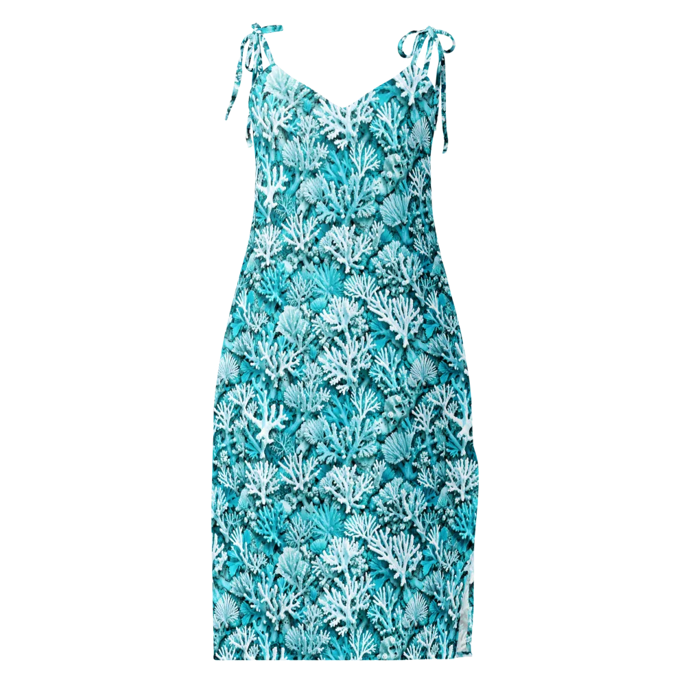 Aqua Garden on Slip Dress — Front