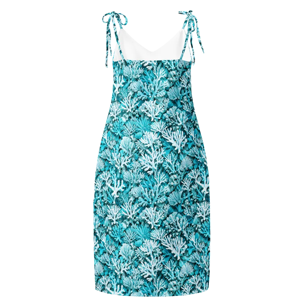 Aqua Garden on Slip Dress — Back