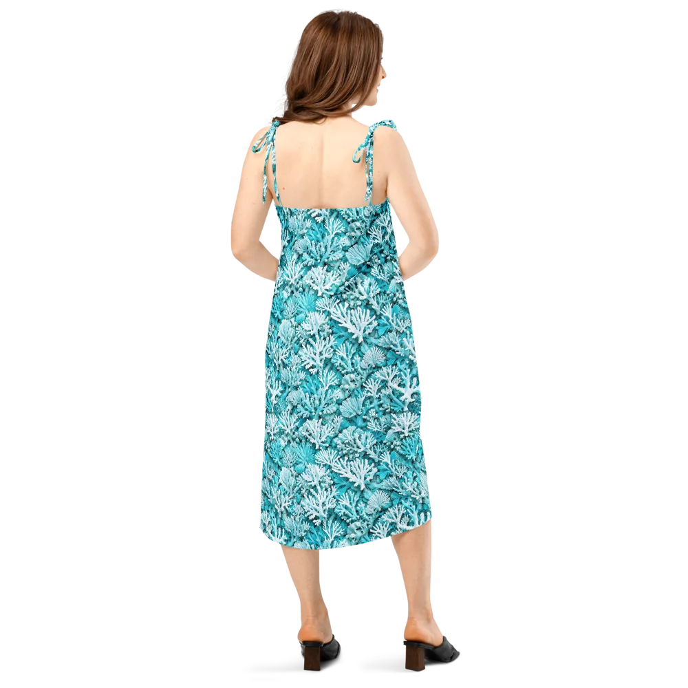 Aqua Garden on Slip Dress — Back