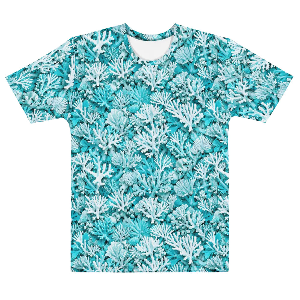 Aqua Garden on Men's Cotton Crew Neck T-Shirt — Front
