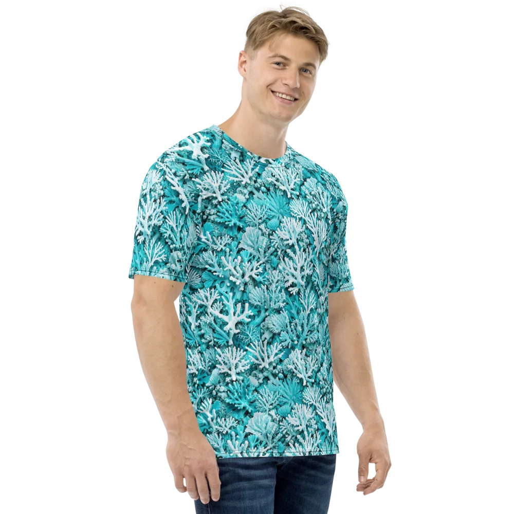 Aqua Garden on Men's Crew Neck T-Shirt — Right