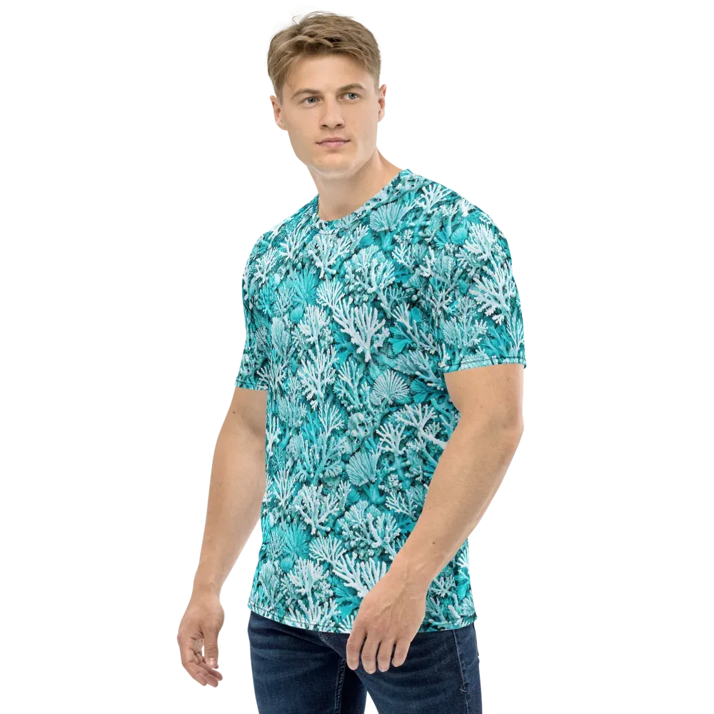 Aqua Garden on Men's Crew Neck T-Shirt — Left