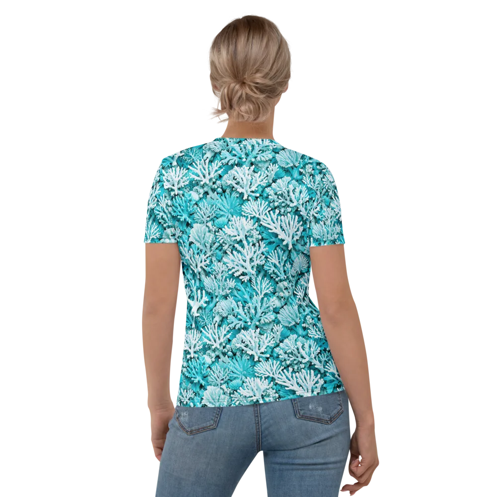 Aqua Garden on Women's Crew Neck T-Shirt — Back