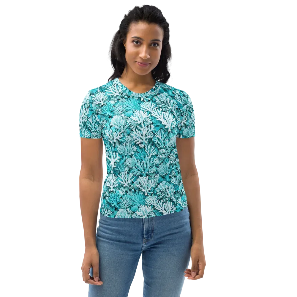 Aqua Garden on Women's Crew Neck T-Shirt — Front