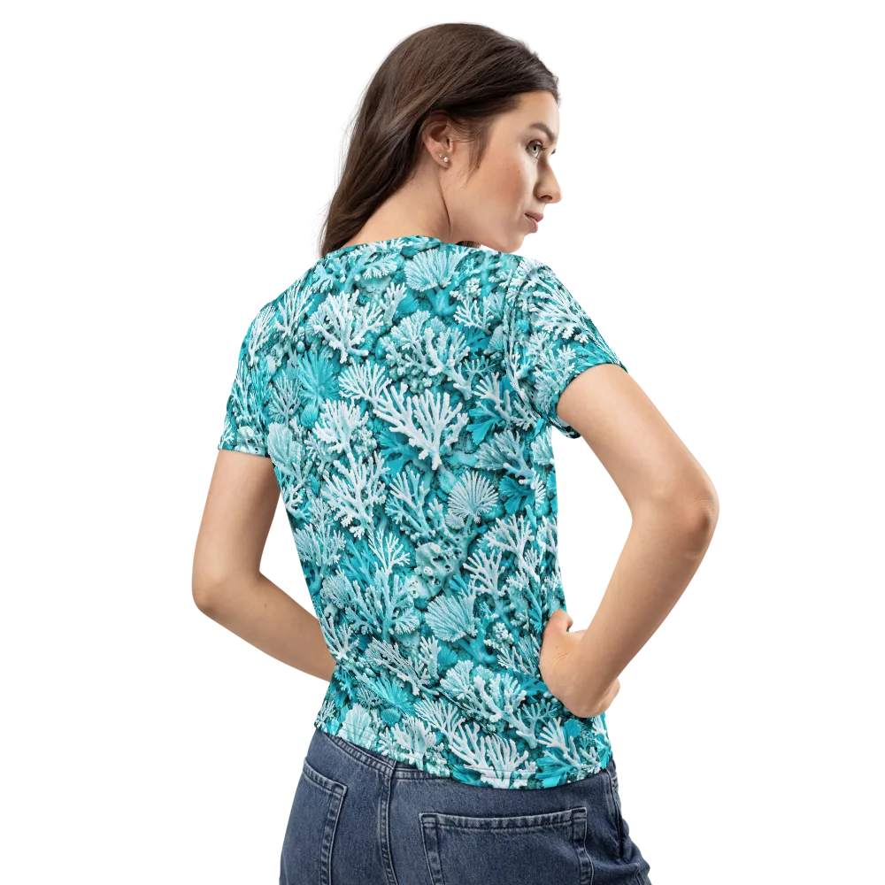 Aqua Garden on Women's Crew Neck T-Shirt — Back