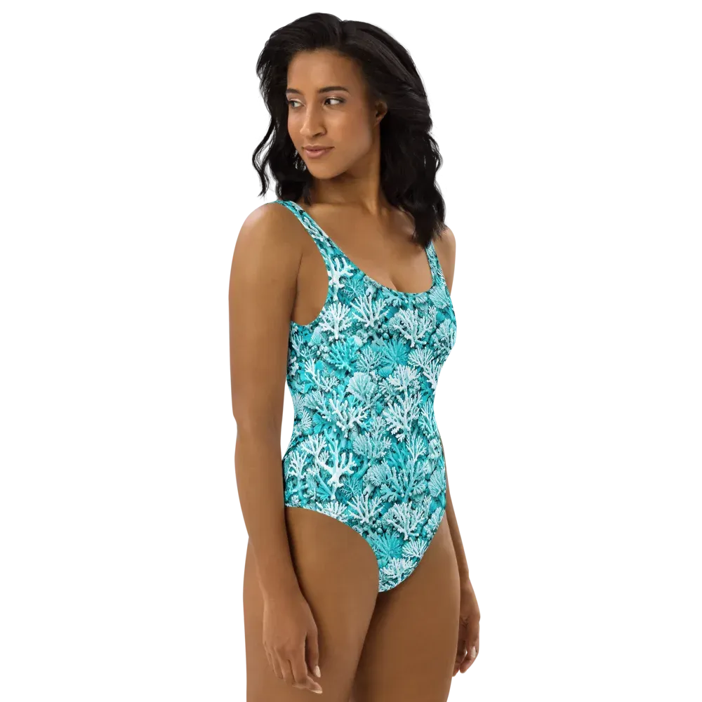 Aqua Garden on One-Piece Swimsuit — Right