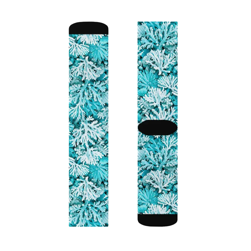 Aqua Garden on Socks — Right Sock