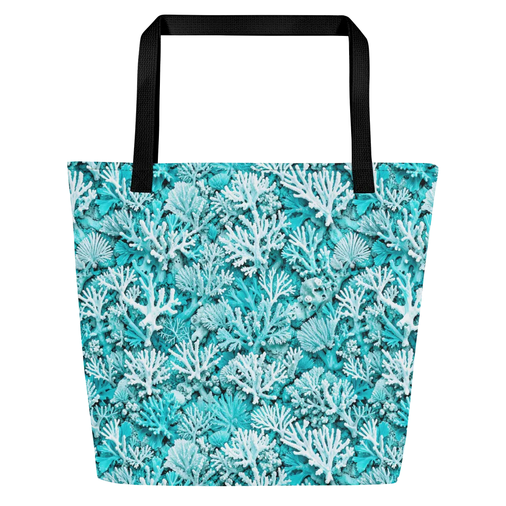 Aqua Garden on Large Tote Bag W/ Pocket — Front