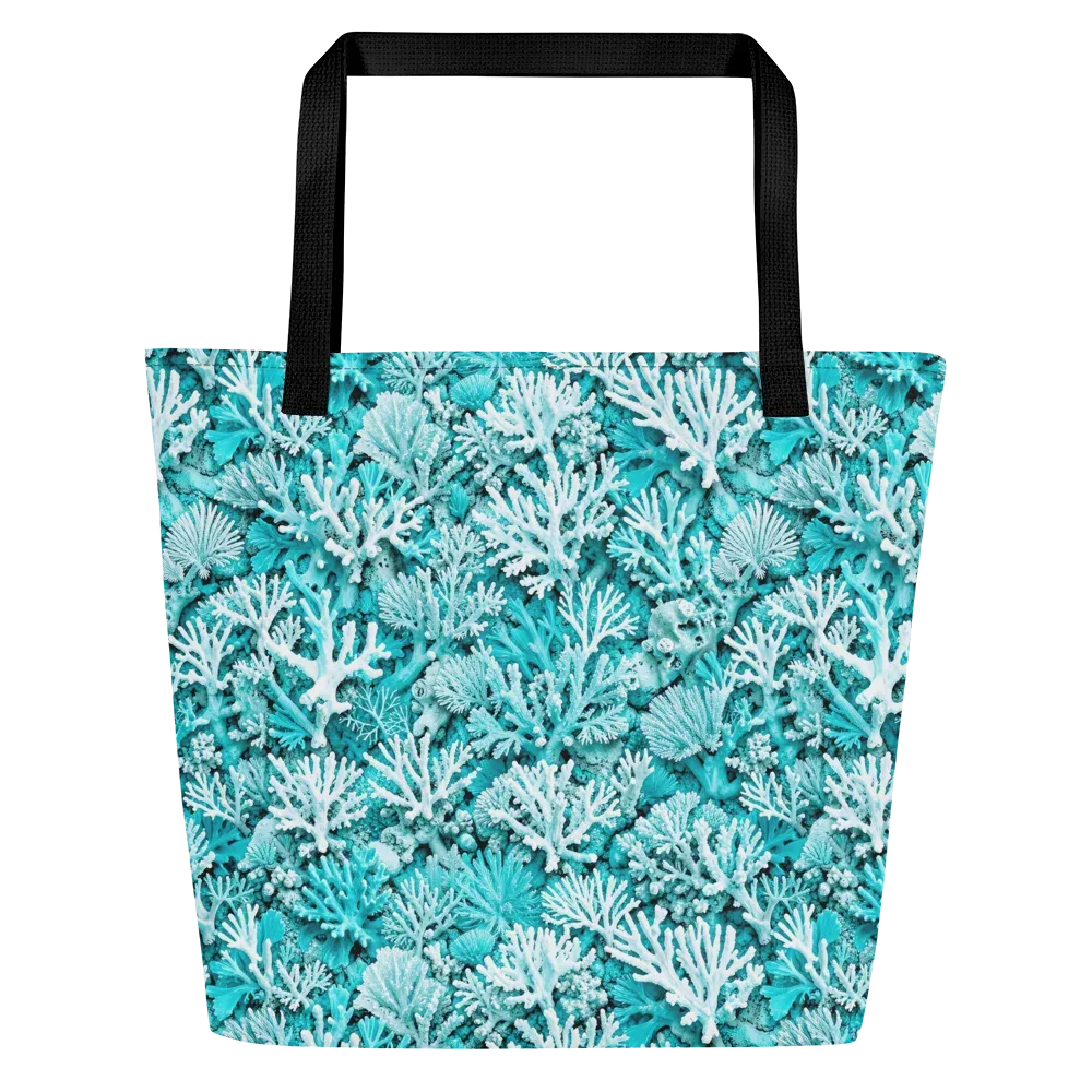 Aqua Garden on Large Tote Bag W/ Pocket — Front