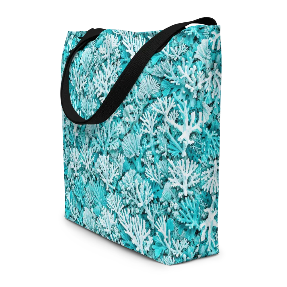 Aqua Garden on Large Tote Bag W/ Pocket — Front