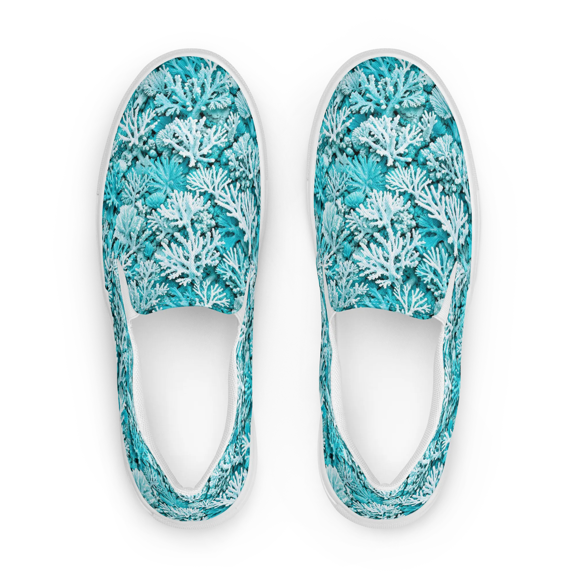 Aqua Garden on Women's Slip-On Canvas Shoes — Front