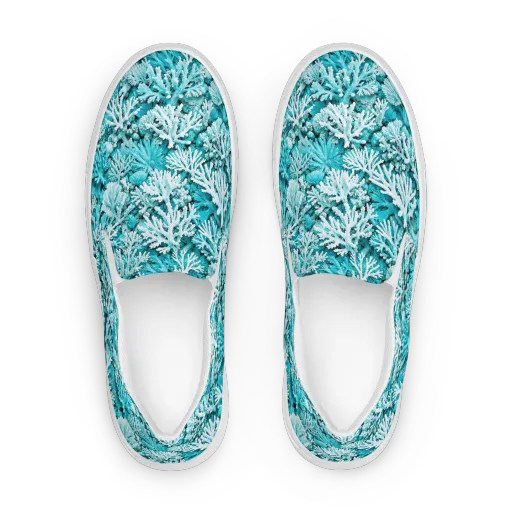 Aqua Garden on a Women's Slip-On Canvas Shoes