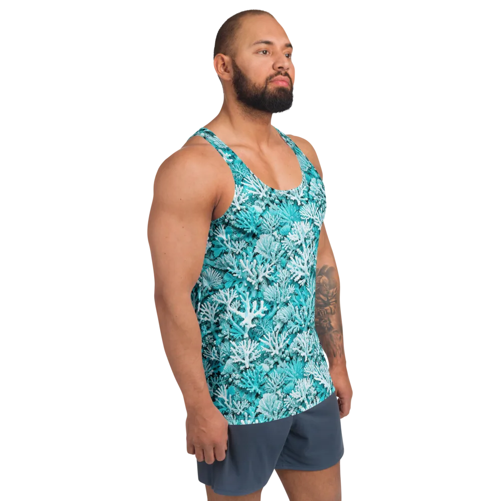 Aqua Garden on Men's Tank Top — Right Front