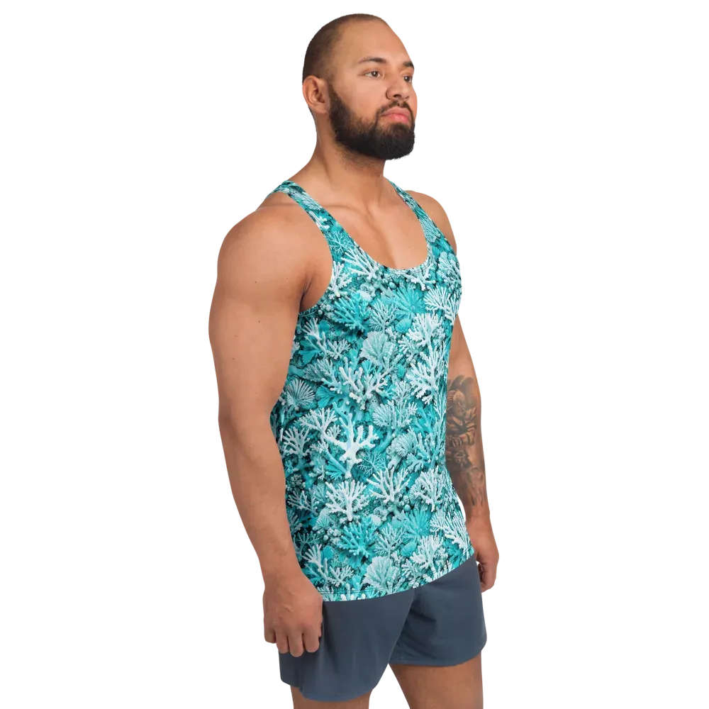 Aqua Garden on Men's Tank Top — Right Front