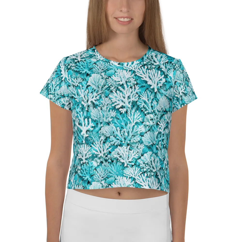Aqua Garden on Crop Tee — Front