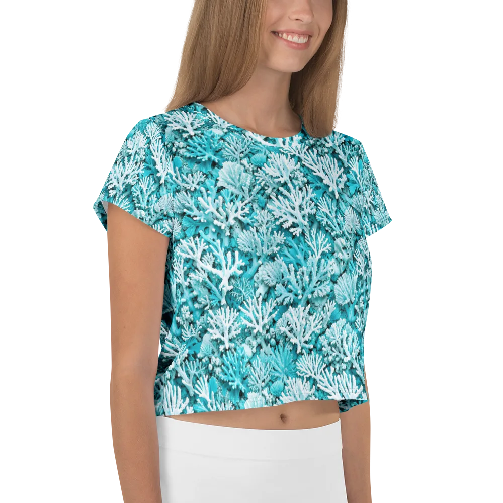 Aqua Garden on Crop Tee — Right