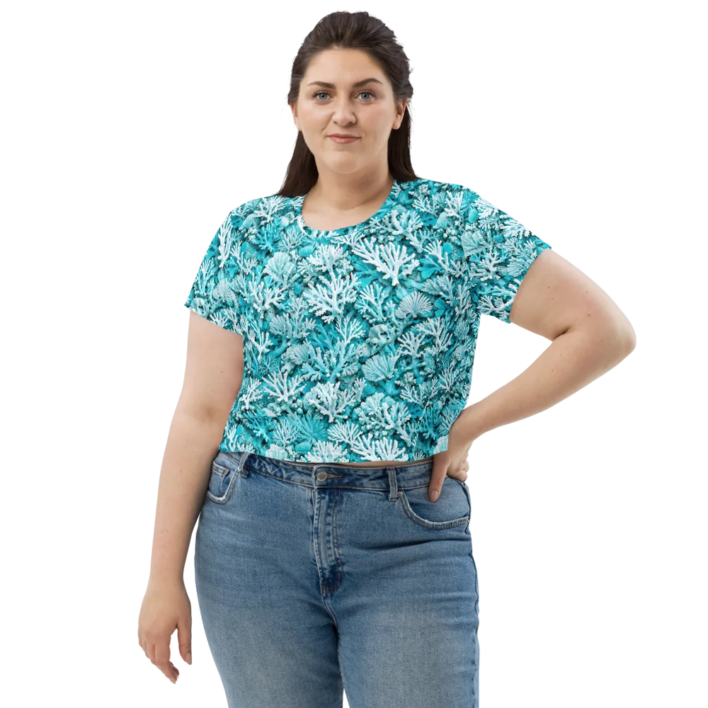 Aqua Garden on Crop Tee — Front