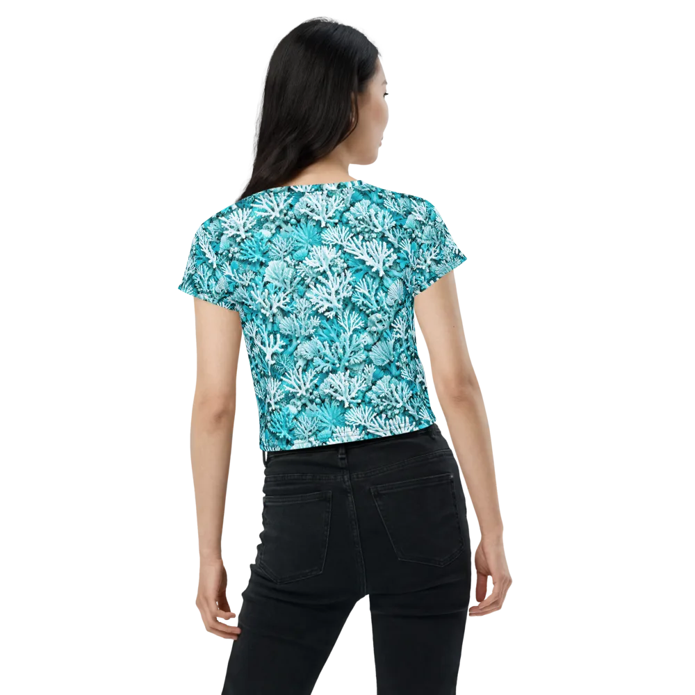 Aqua Garden on Crop Tee — Back