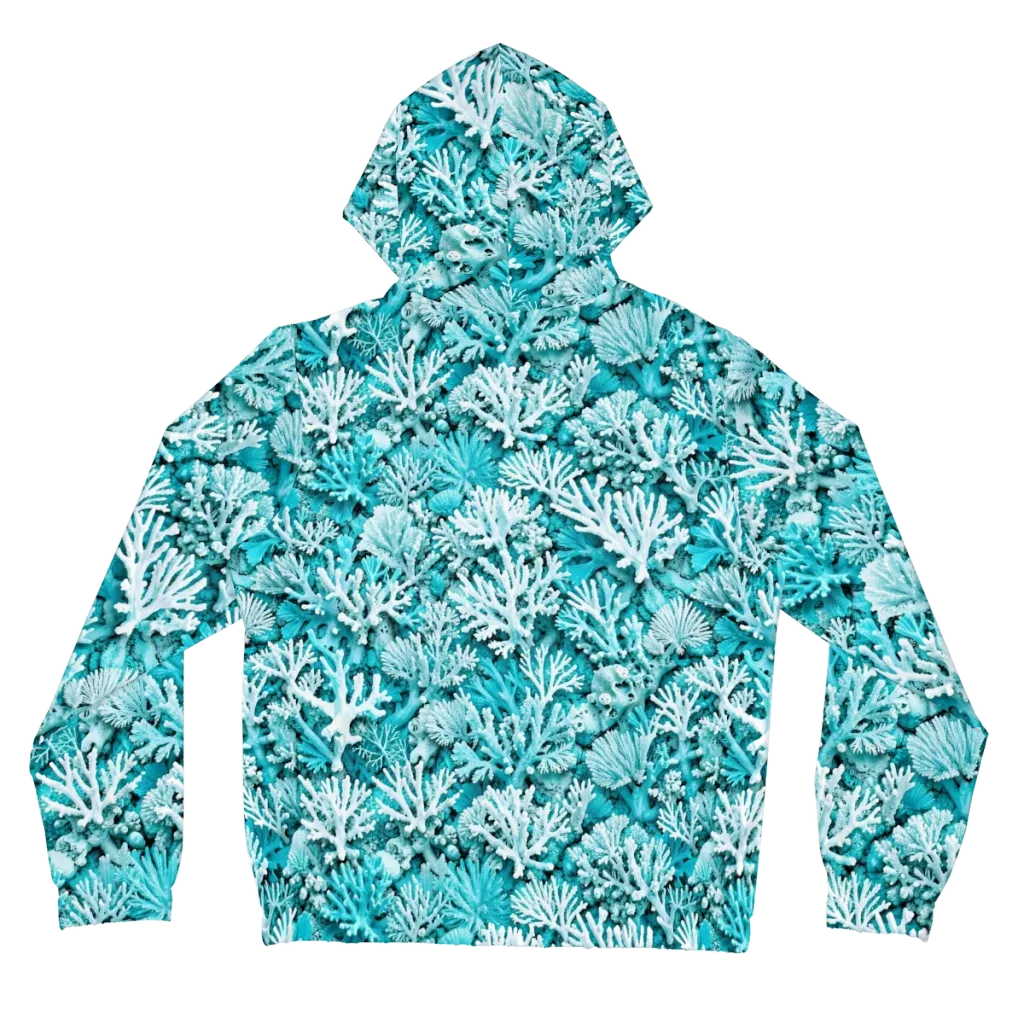 Aqua Garden on Women's Full-Zip Hoodie — Back