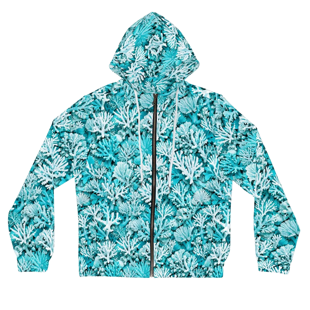 Aqua Garden on Women's Full-Zip Hoodie — Front