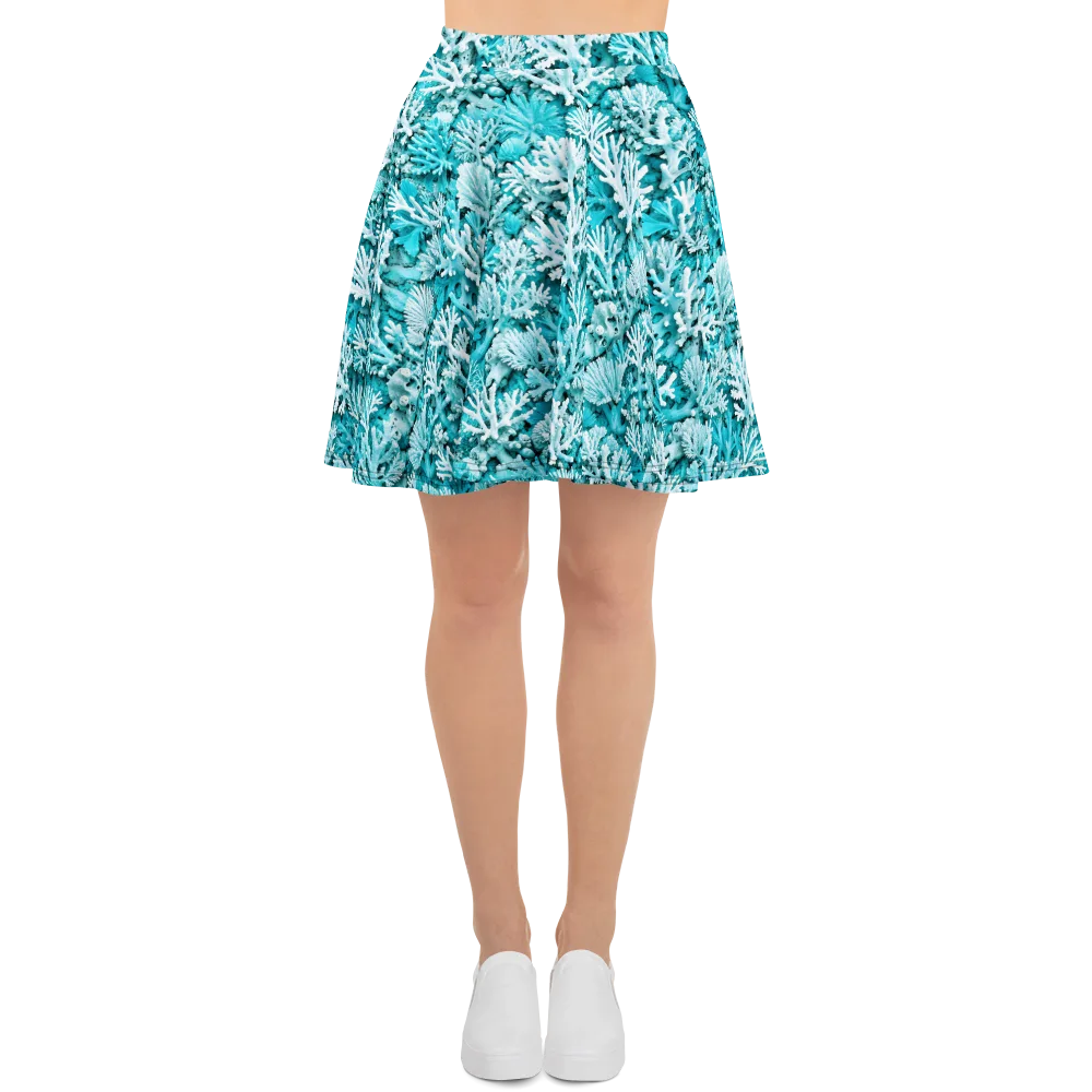 Aqua Garden on Skater Skirt — Front