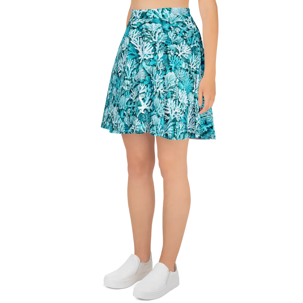 Aqua Garden on Skater Skirt — Left