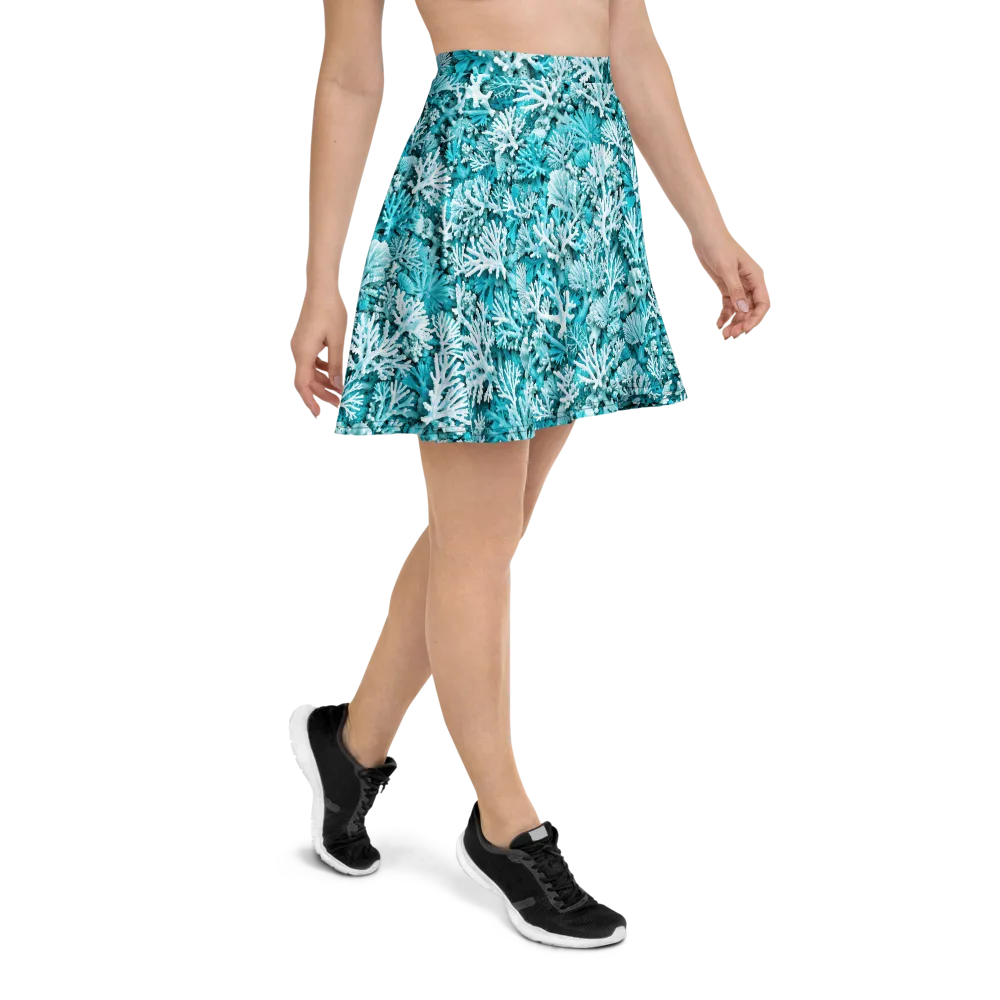 Aqua Garden on Skater Skirt — Right