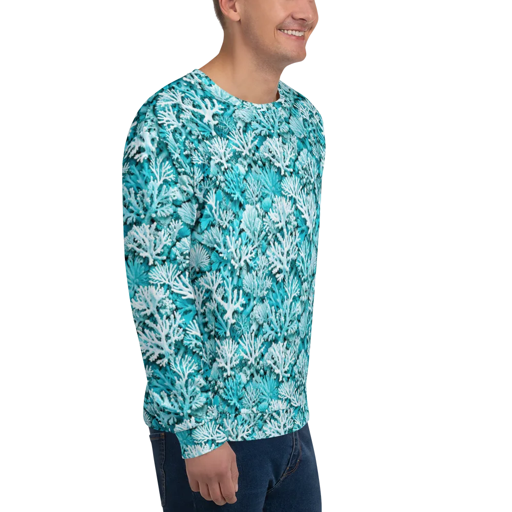 Aqua Garden on Sweatshirt — Right Front