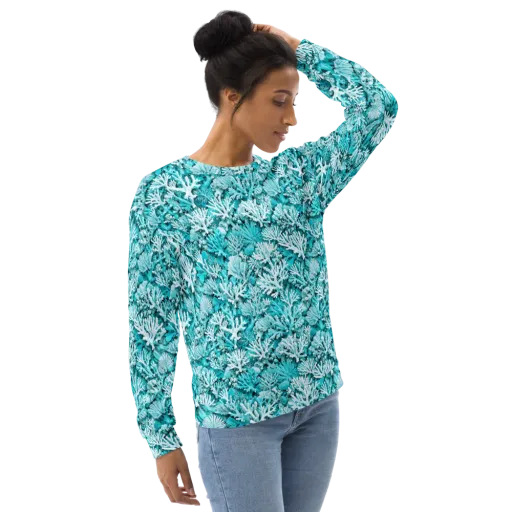 Aqua Garden on a Sweatshirt