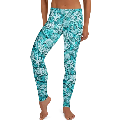 Aqua Garden on a Leggings