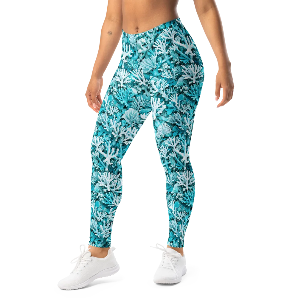Aqua Garden on Leggings — Left Front