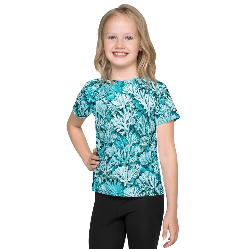 Aqua Garden on Kids Crew Neck T-Shirt — Front