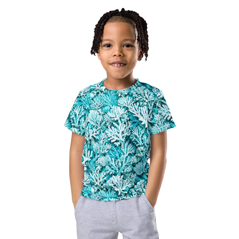 Aqua Garden on Kids Crew Neck T-Shirt — Front