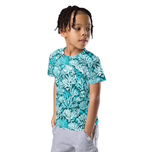 Aqua Garden on a Kids Crew Neck T-Shirt