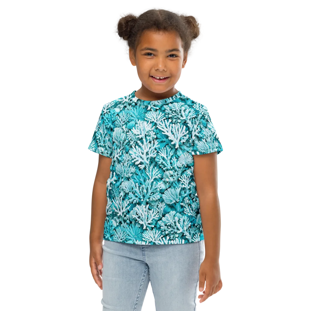 Aqua Garden on Kids Crew Neck T-Shirt — Front