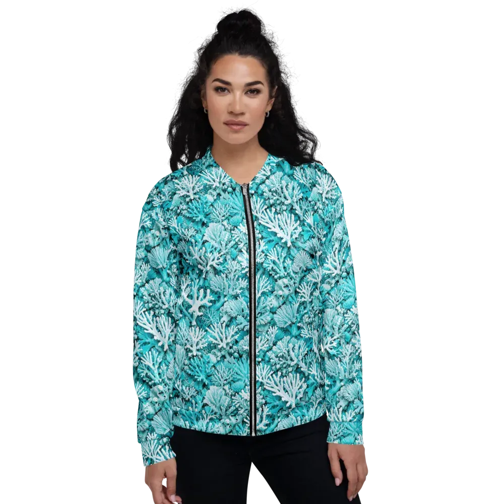 Aqua Garden on Bomber Jacket — Front