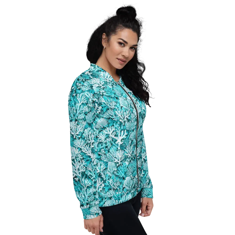 Aqua Garden on Bomber Jacket — Right