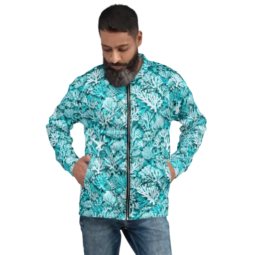 Aqua Garden on a Bomber Jacket