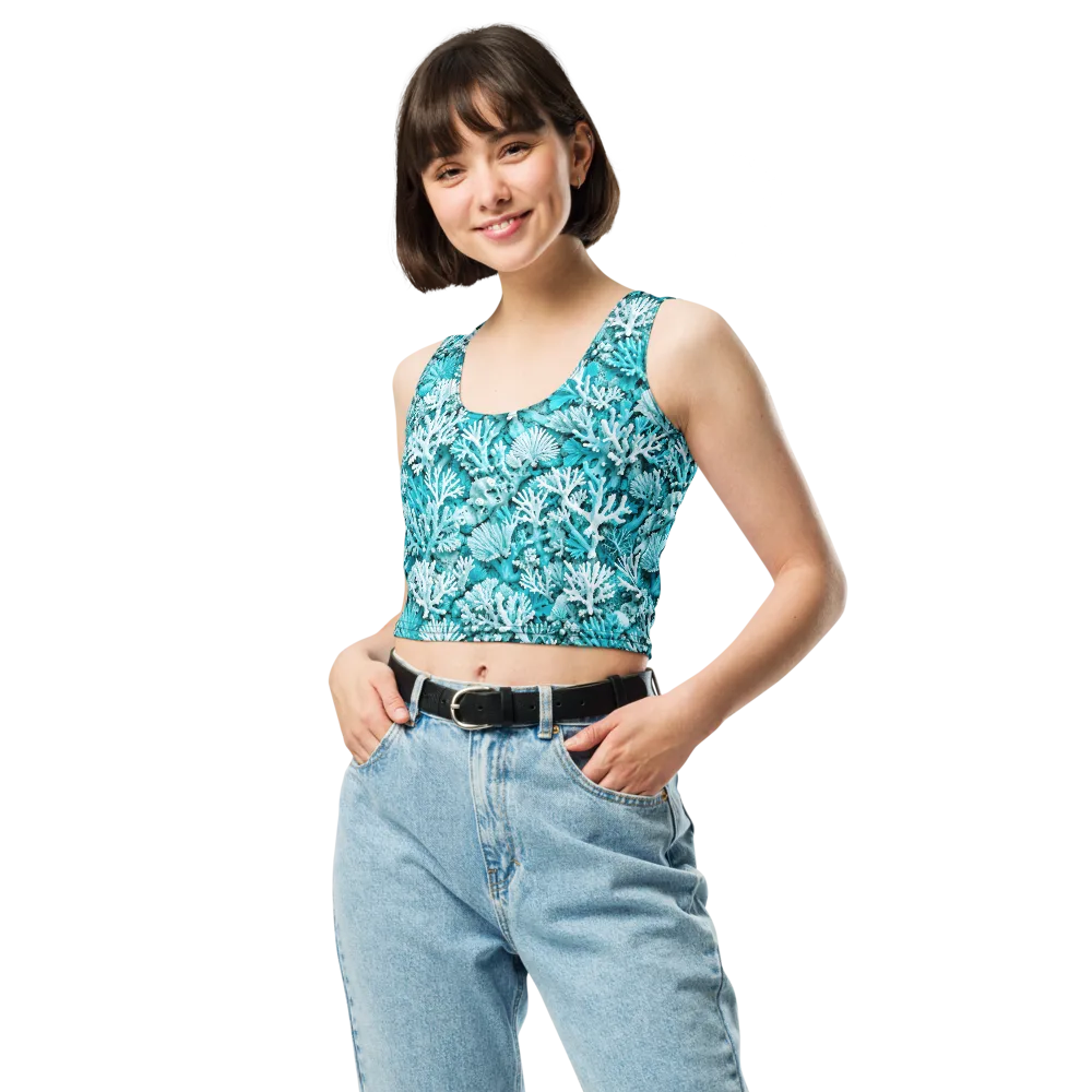 Aqua Garden on Crop Top — Front