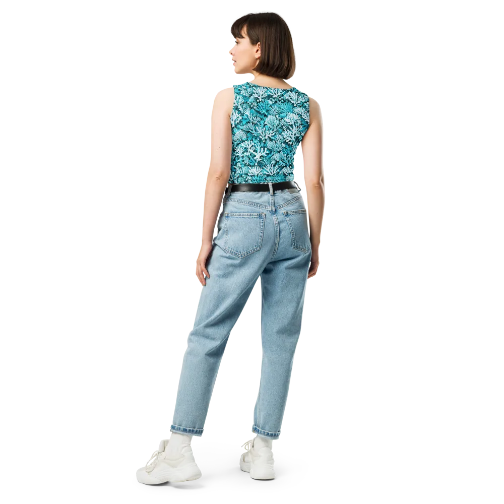Aqua Garden on Crop Top — Back