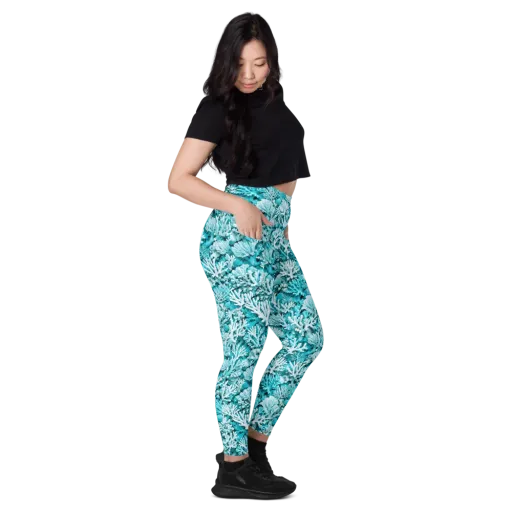 Aqua Garden on a Leggings with Pockets
