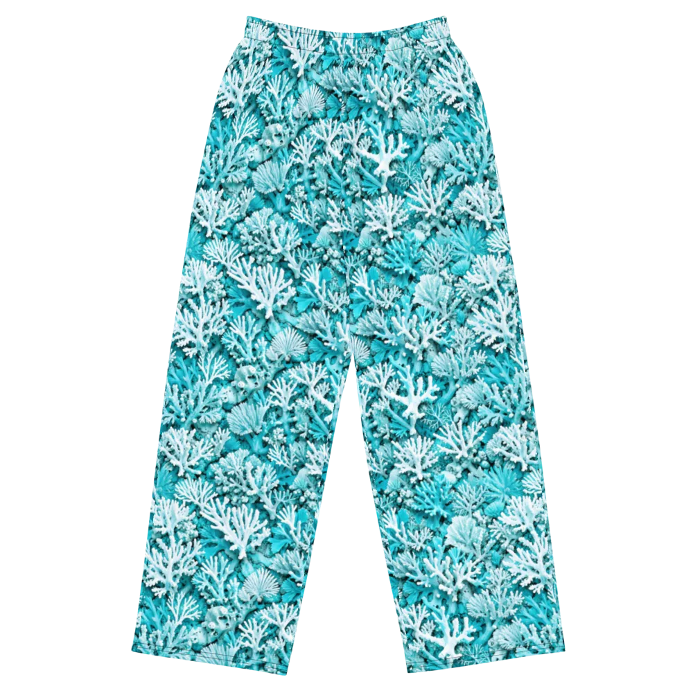 Aqua Garden on Wide-Leg Pants — Front