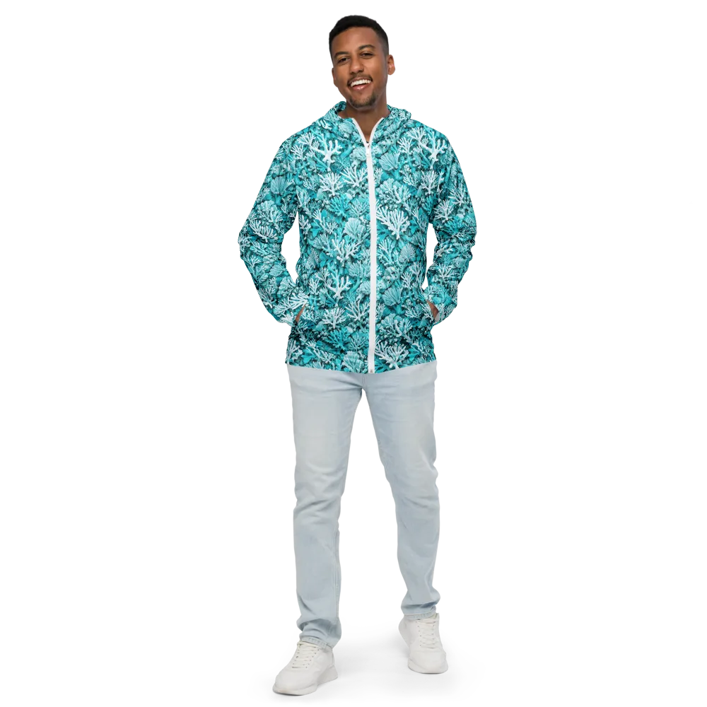 Aqua Garden on Men's Windbreaker — Front